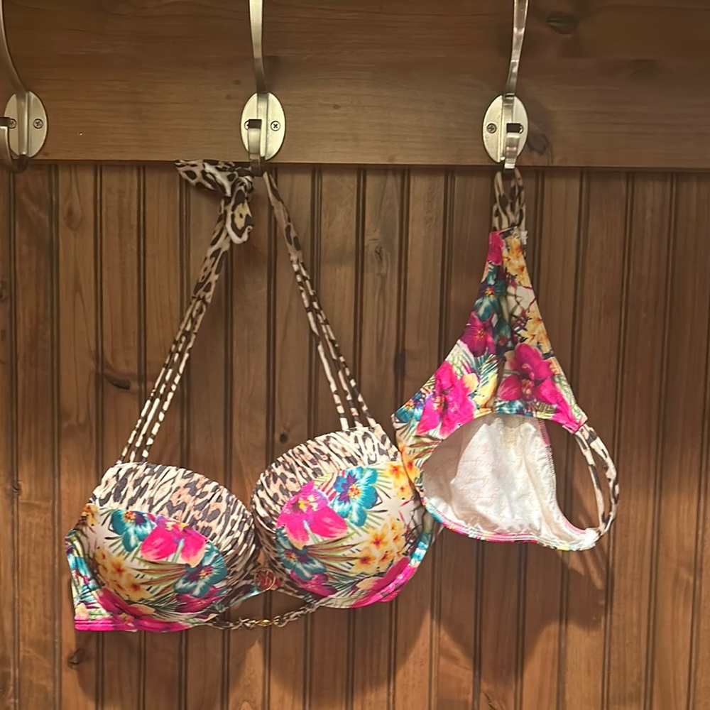 Victoria’s Secret Bombshell Floral Leopard Print Bikini Set
